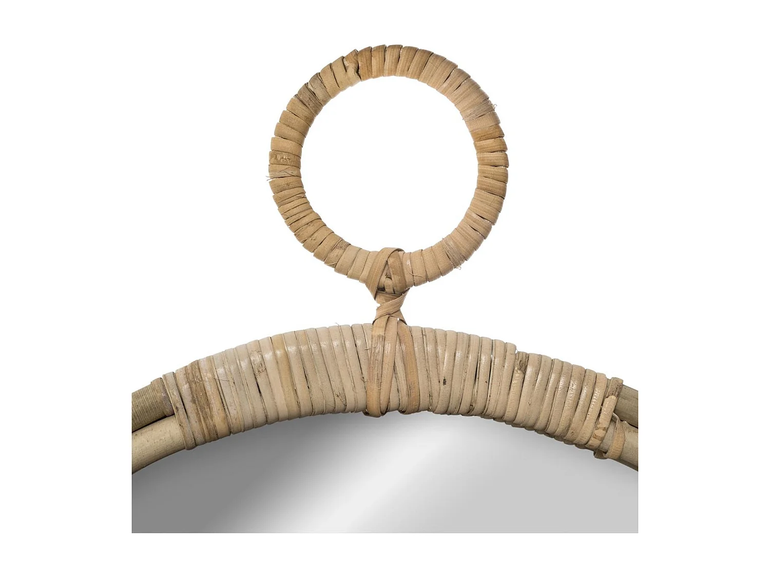 Miroir mural en Rotin forme gousset D 38 cm
