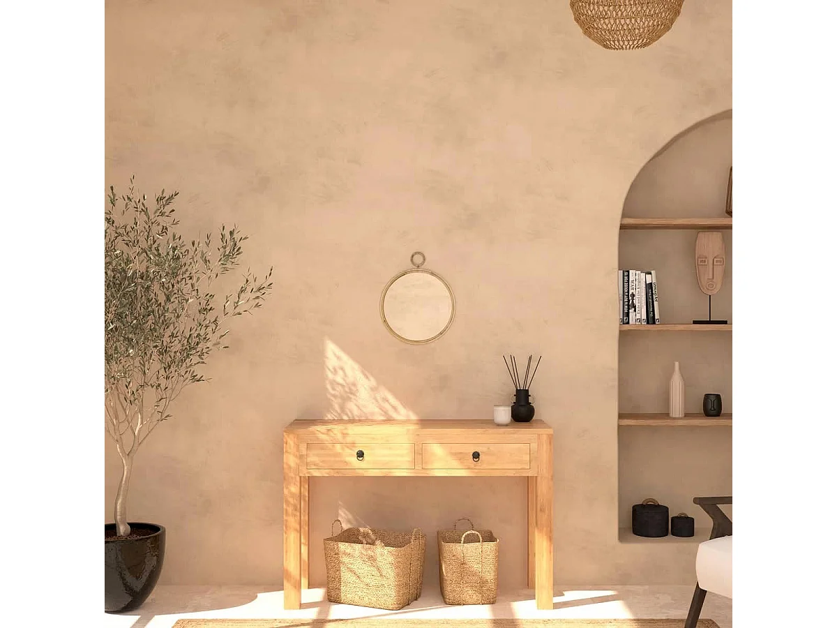 Miroir mural en Rotin forme gousset D 38 cm