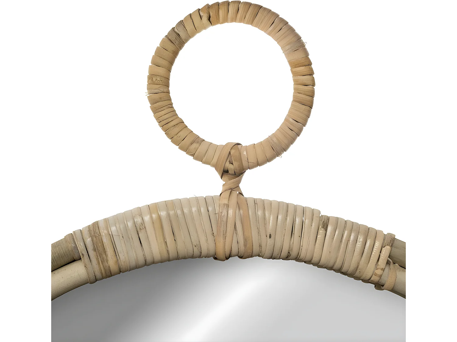 Miroir mural en Rotin forme gousset D 38 cm