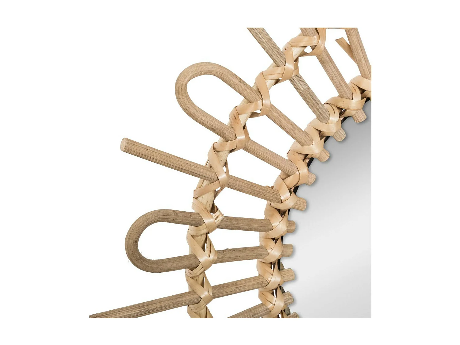 Miroir mural Soleil en Rotin D 50 cm