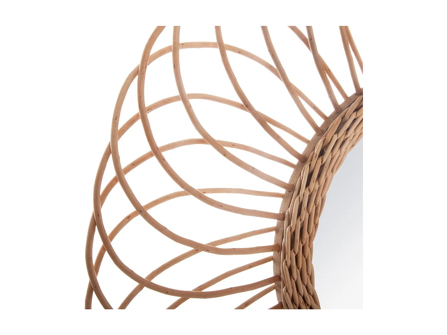 Miroir mural Rosace en Rotin D 58 cm