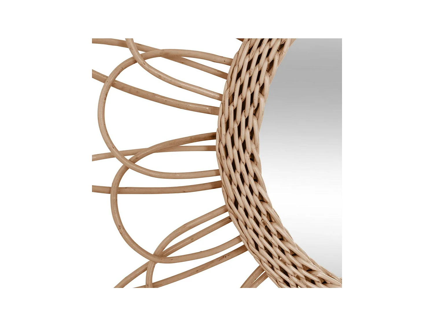 Miroir mural Fleur en Rotin D 56 cm