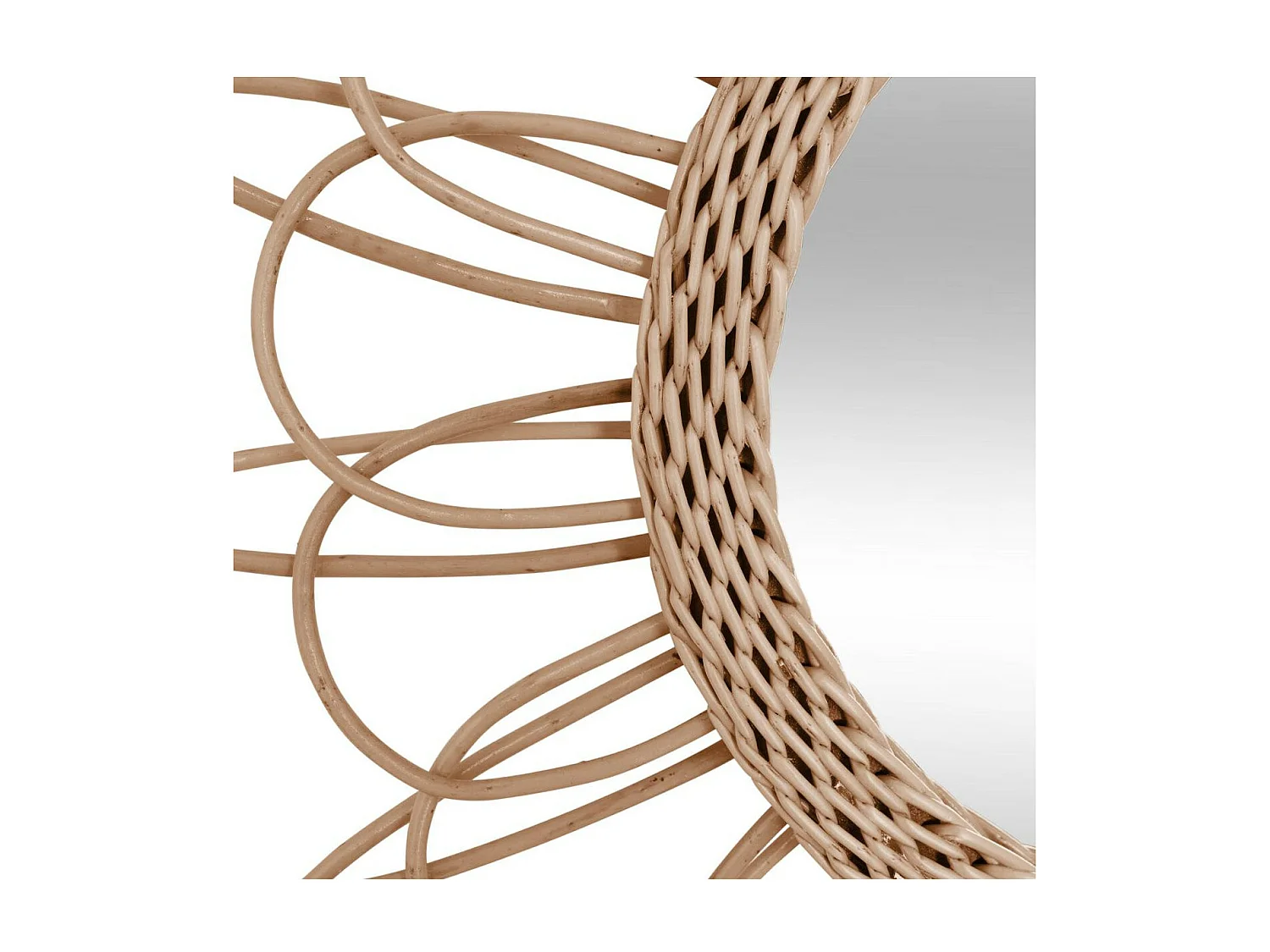Miroir mural Fleur en Rotin D 56 cm