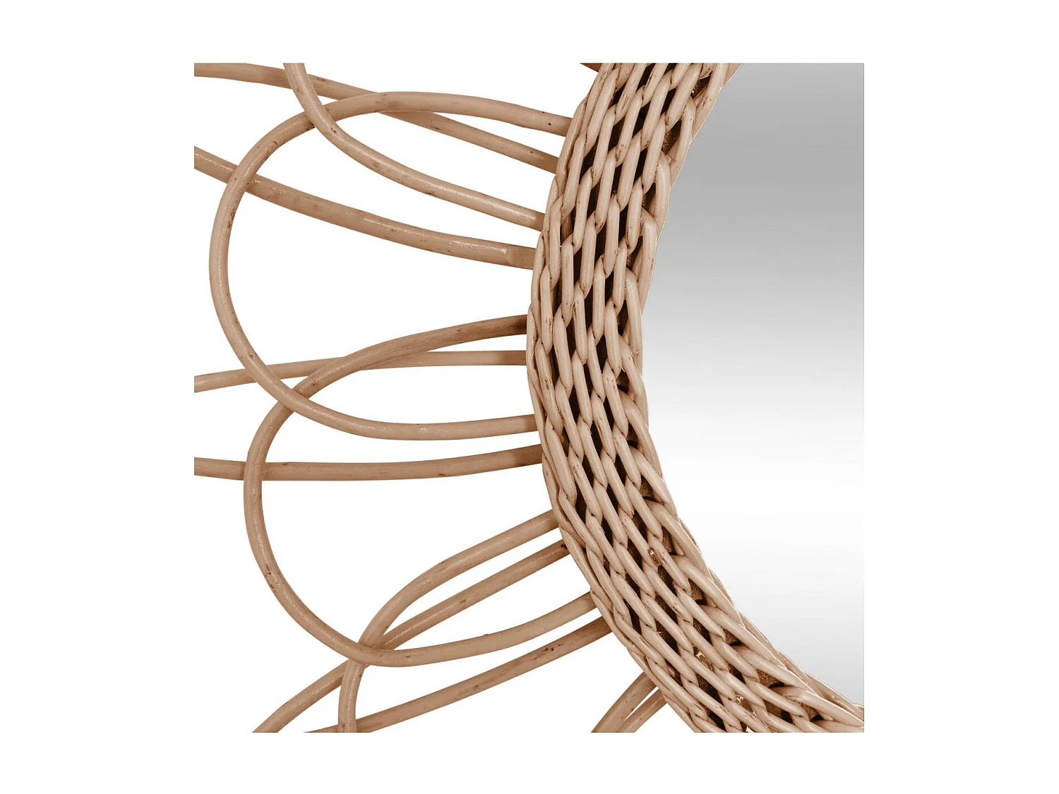 Miroir mural Fleur en Rotin D 56 cm