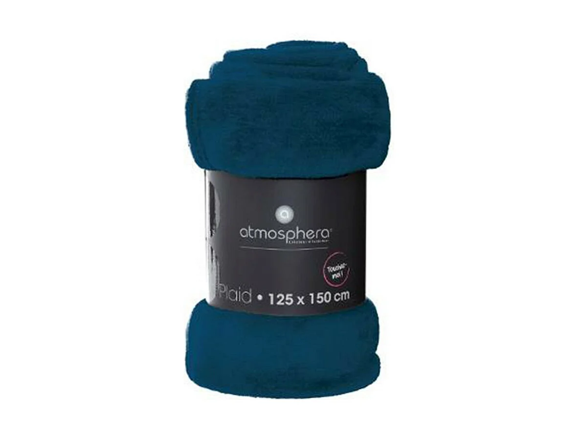 Plaid Flanelle Bleu égéen 125 x 150 cm