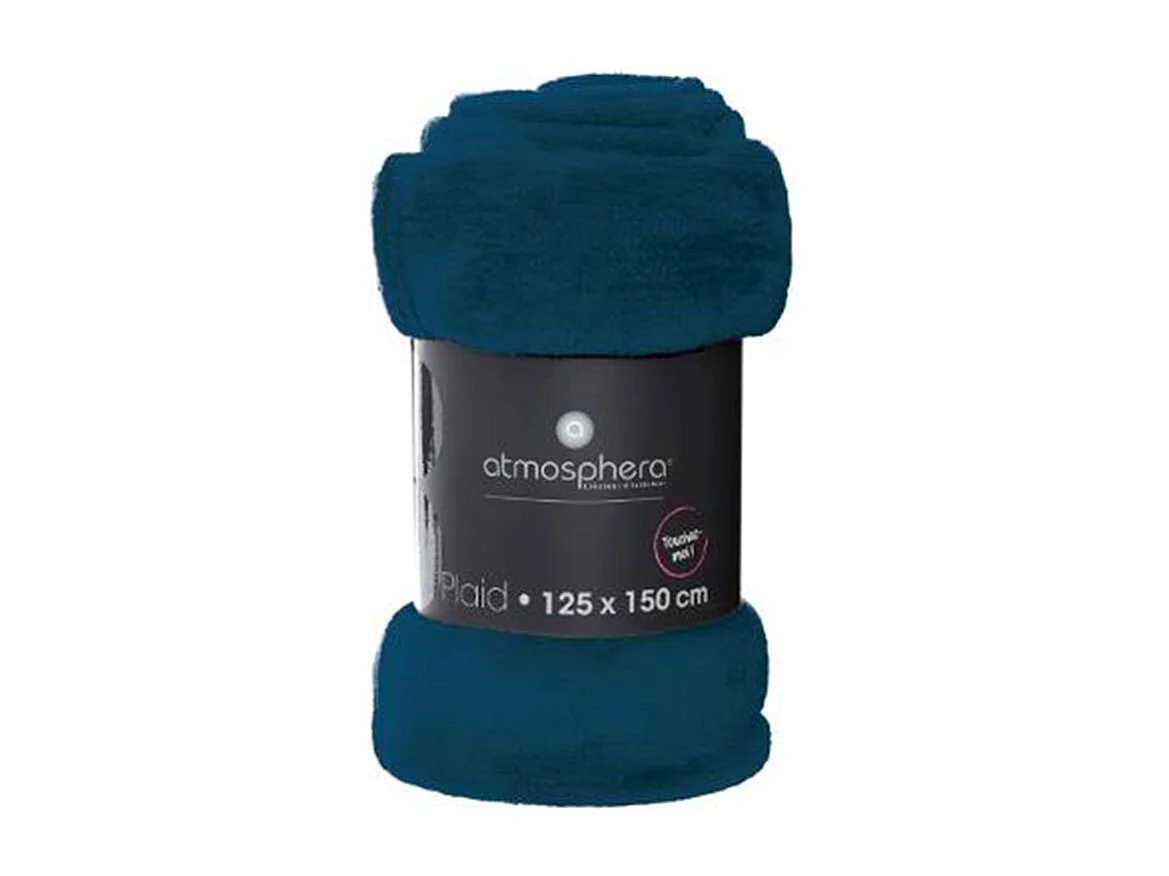 Plaid Flanelle Bleu égéen 125 x 150 cm