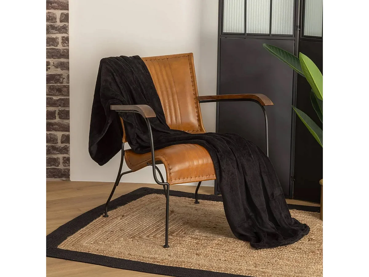 Plaid Microfibre Noir 130x180 cm