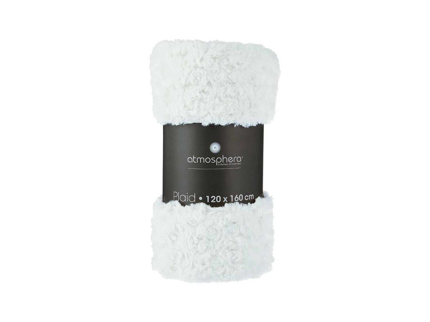 Plaid Ecru Fourrure Bouclée 120 x 160 cm