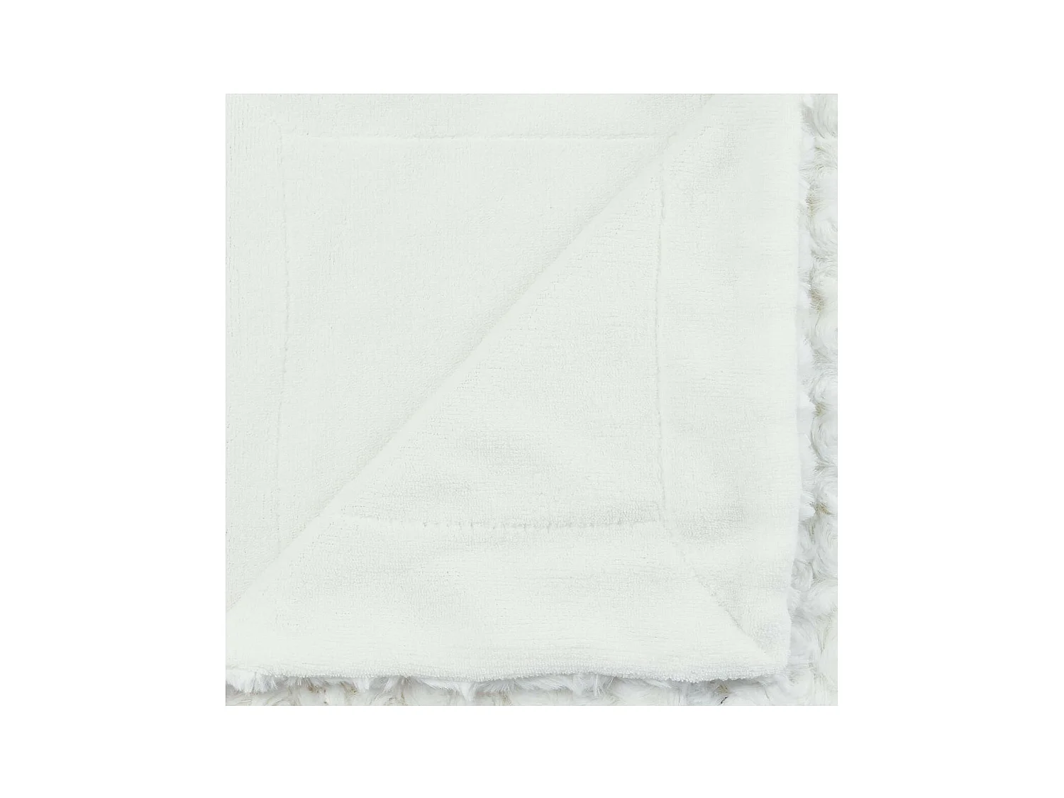 Karierte Ecru Plaid mit Lockigem Fell 120 x 160 cm aus Polyester