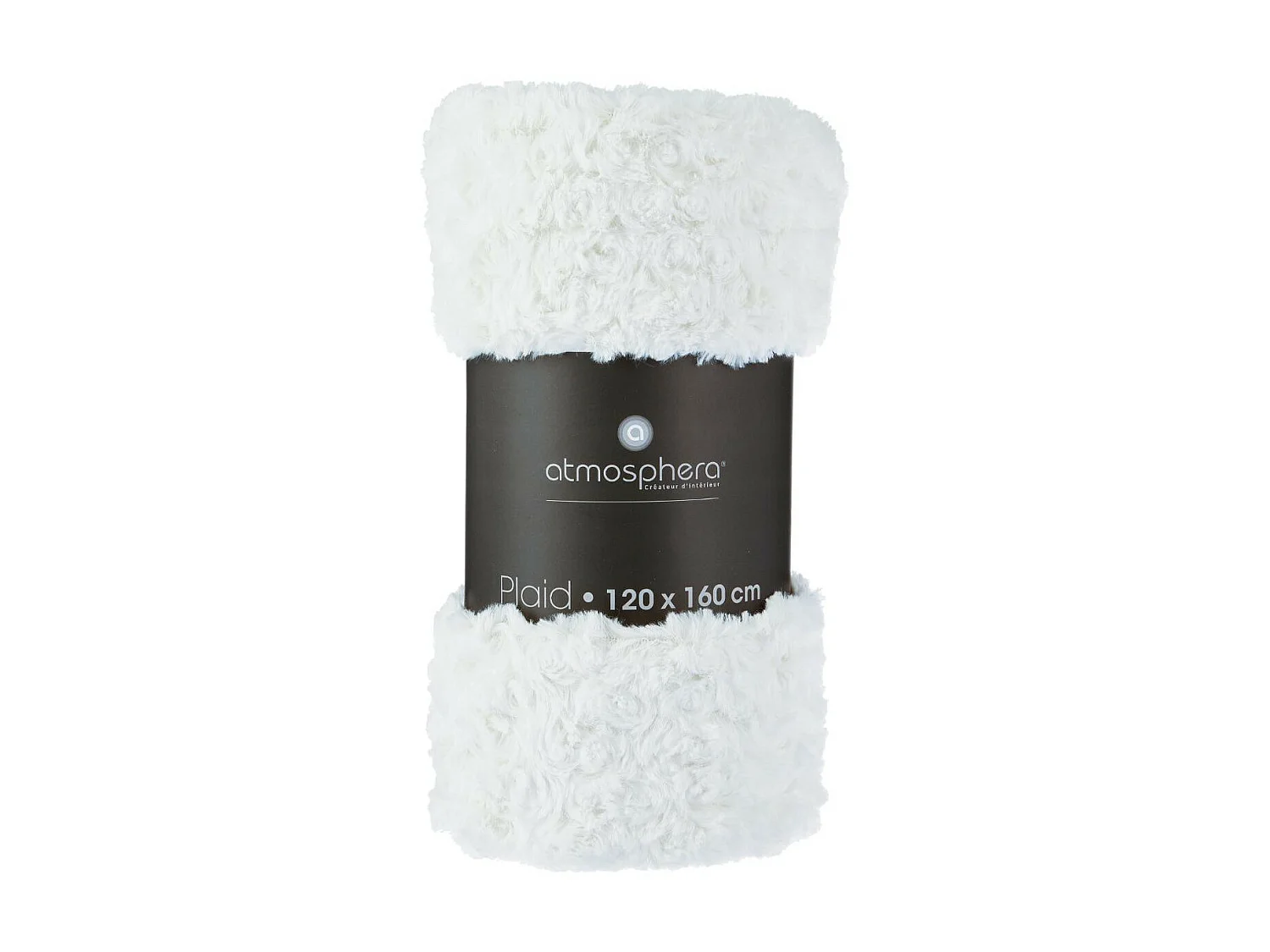 Plaid Ecru Fourrure Bouclée 120 x 160 cm