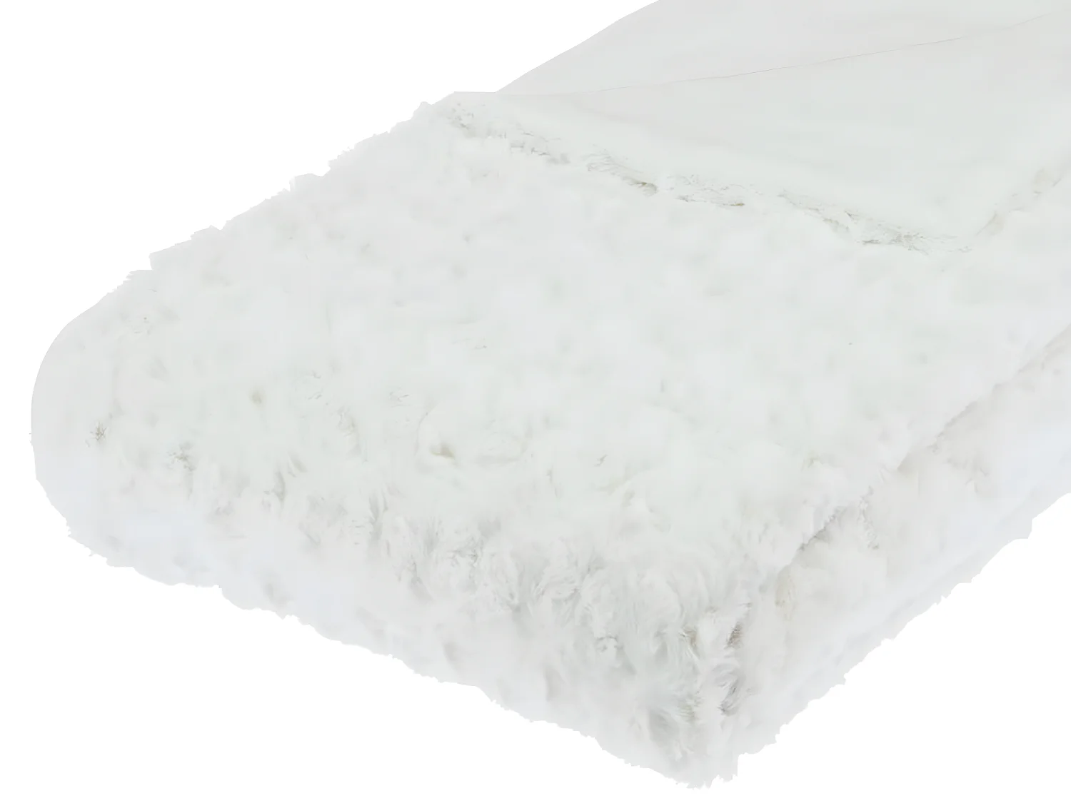 Plaid Ecru Fourrure Bouclée 120 x 160 cm