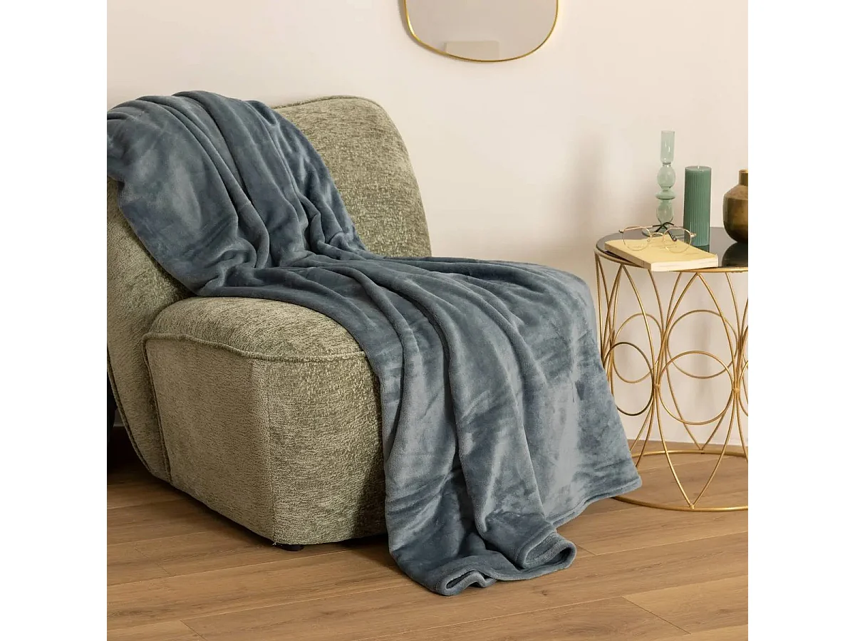 Plaid Doux Uni "Flanel" 180x230cm Orage