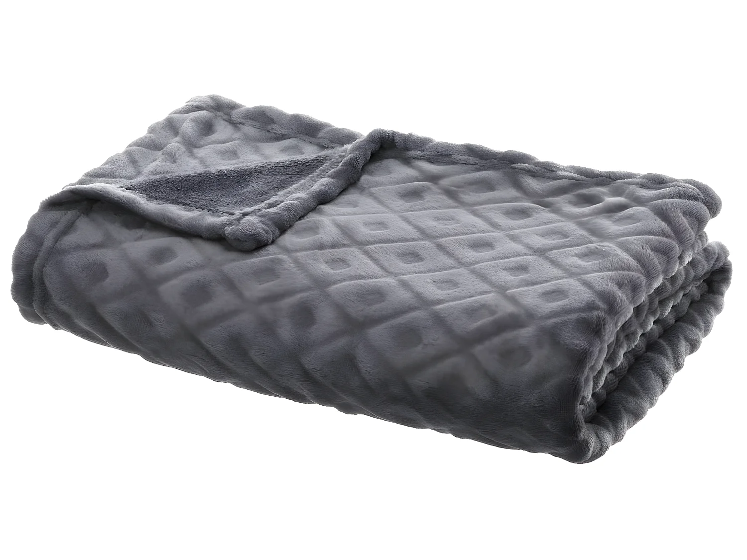 Plaid Gris motif Losange en relief 125 x 150  cm