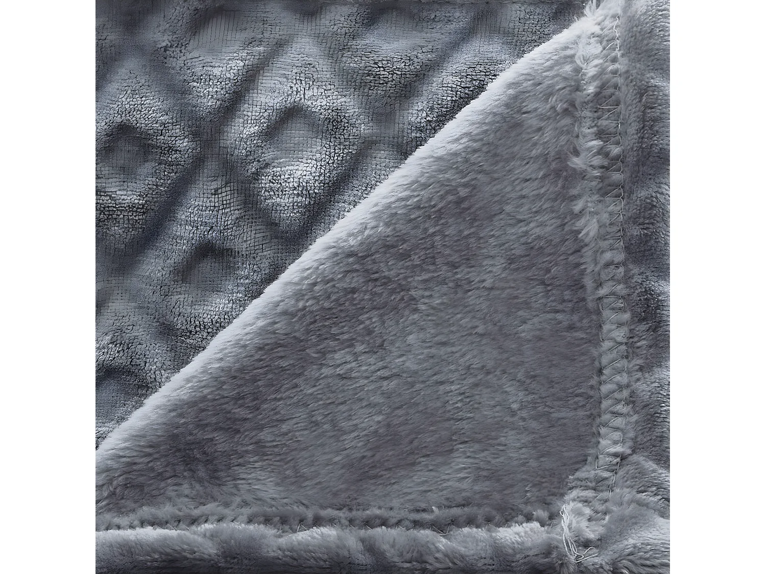 Plaid Gris motif Losange en relief 125 x 150  cm