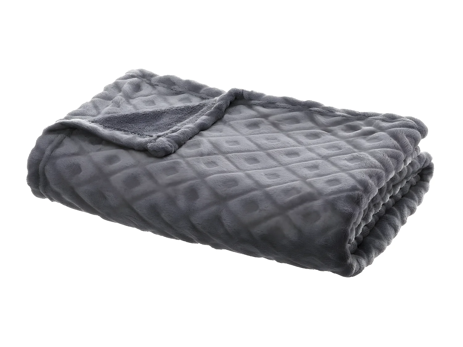 Plaid Gris motif Losange en relief 125 x 150  cm