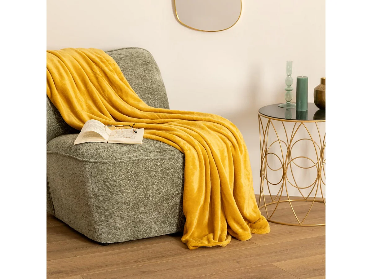 Plaid Flanelle Ocre 130 x 180 cm