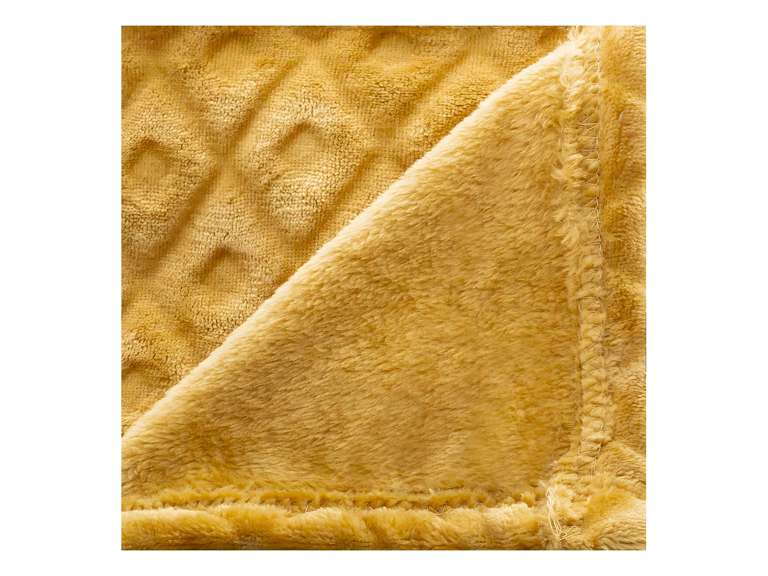 Plaid Ocre motif Losange en relief 125 x 150  cm