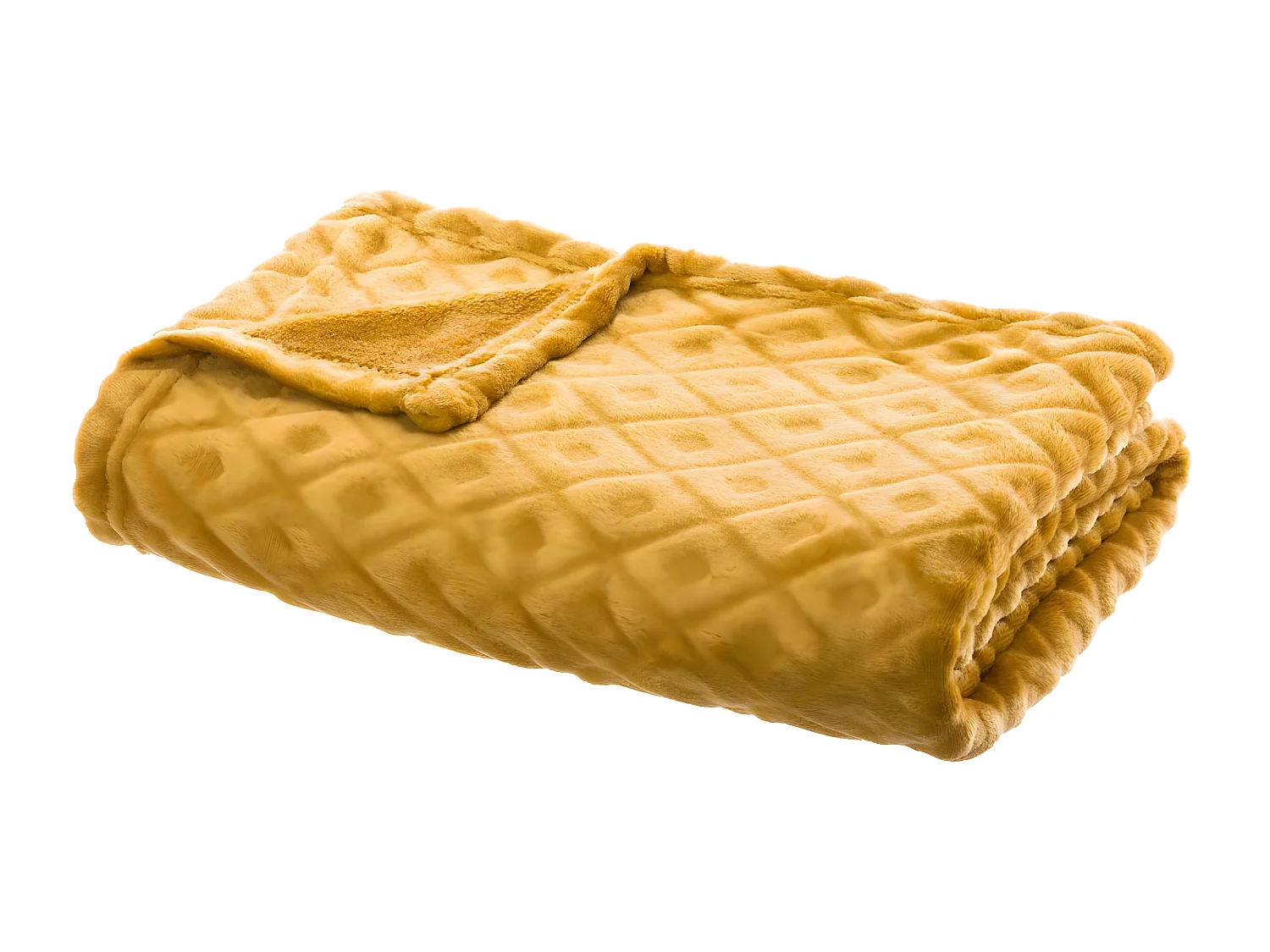 Plaid Ocre motif Losange en relief 125 x 150  cm