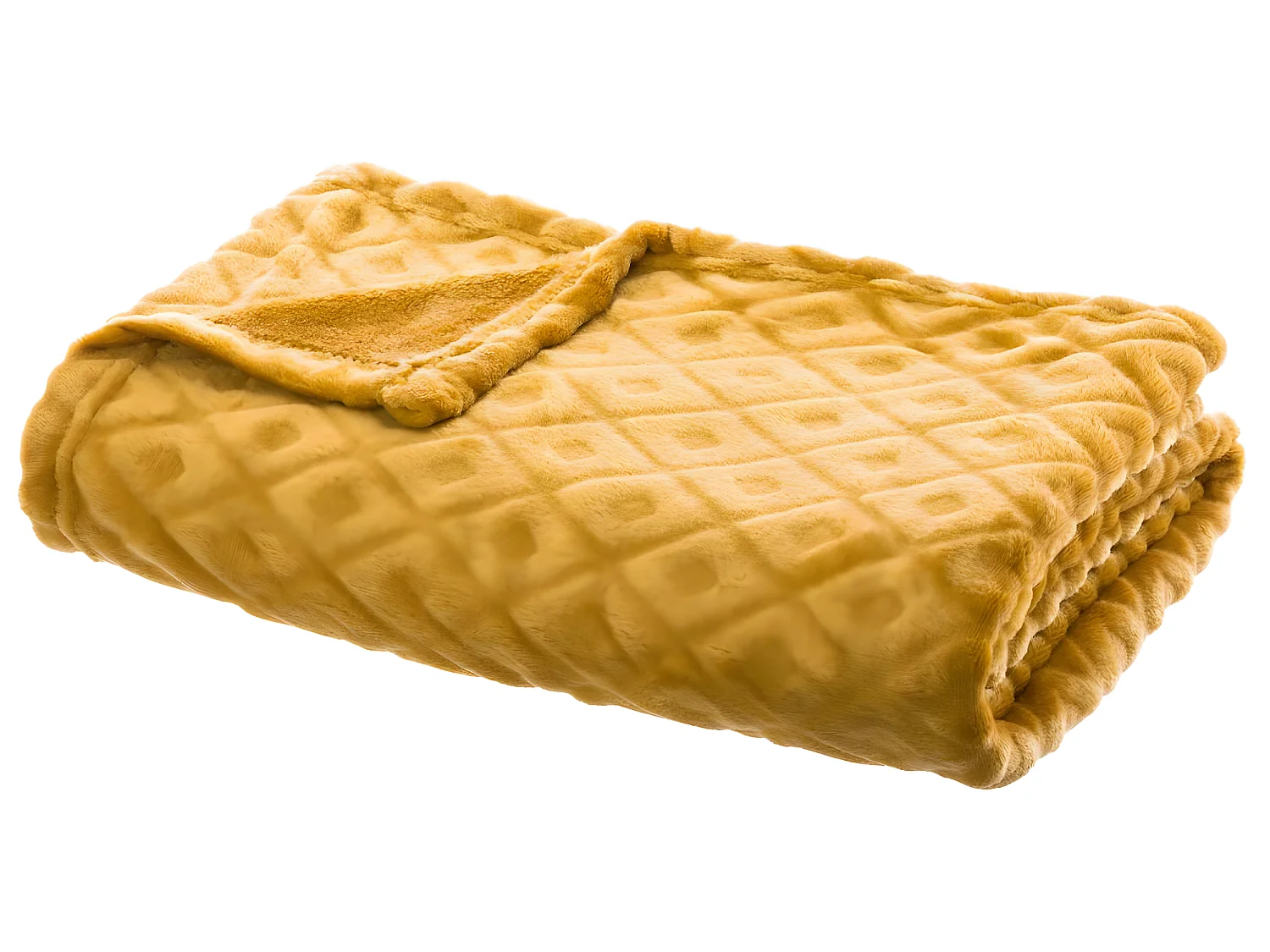 Plaid Ocre motif Losange en relief 125 x 150  cm