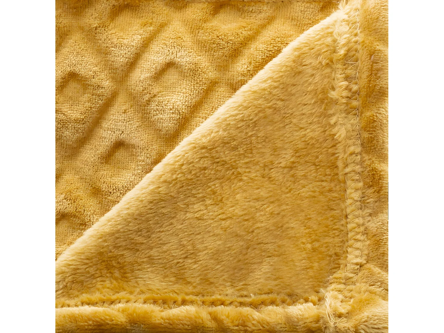 Plaid Ocre motif Losange en relief 125 x 150  cm