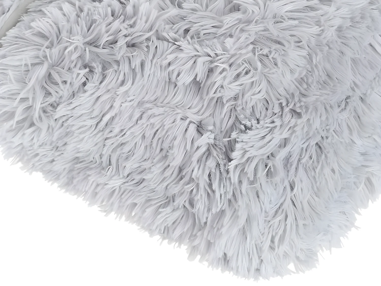 Plaid Gris Fourrure poils longs 120 x 160 cm