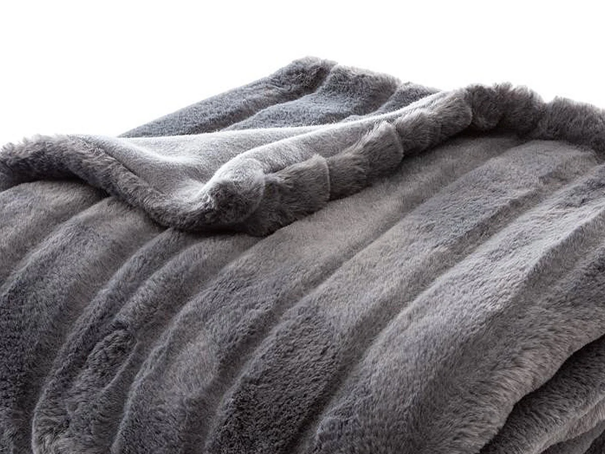 Plaid Fourrure Gris foncé 120 x 160 cm