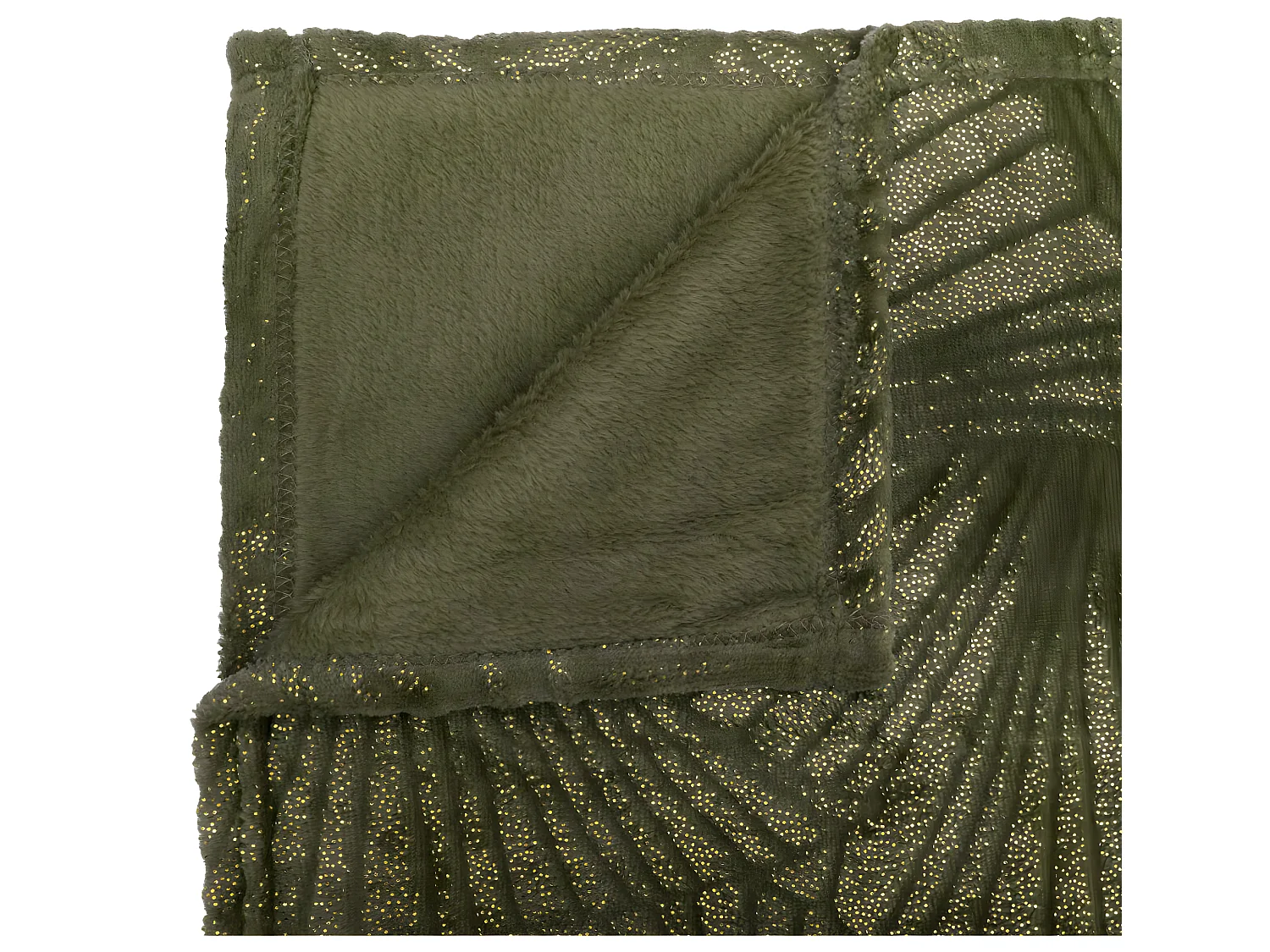 Plaid flanelle 3D - 125 x 150 cm - Kaki doré