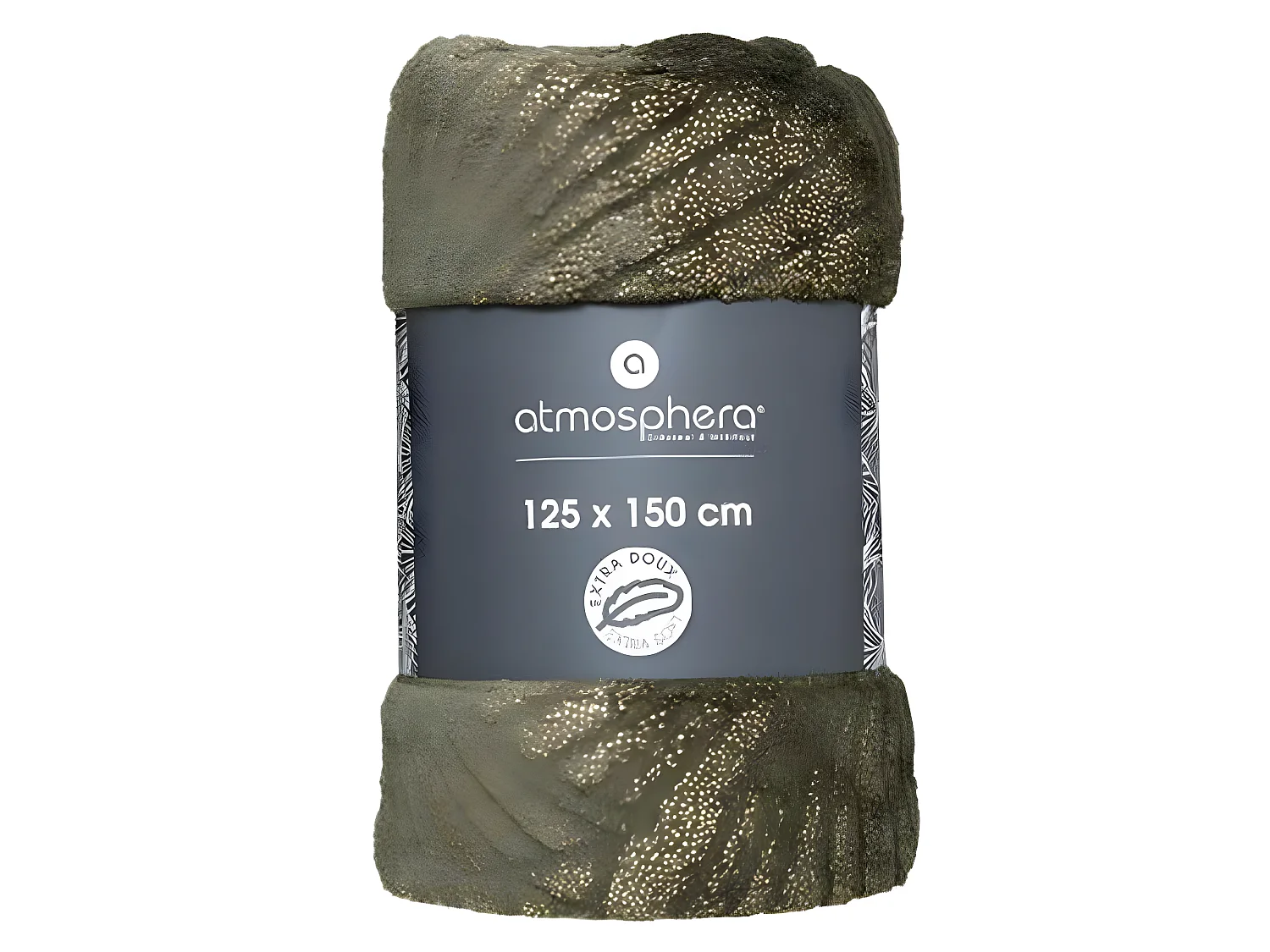 Plaid flanelle 3D - 125 x 150 cm - Kaki doré