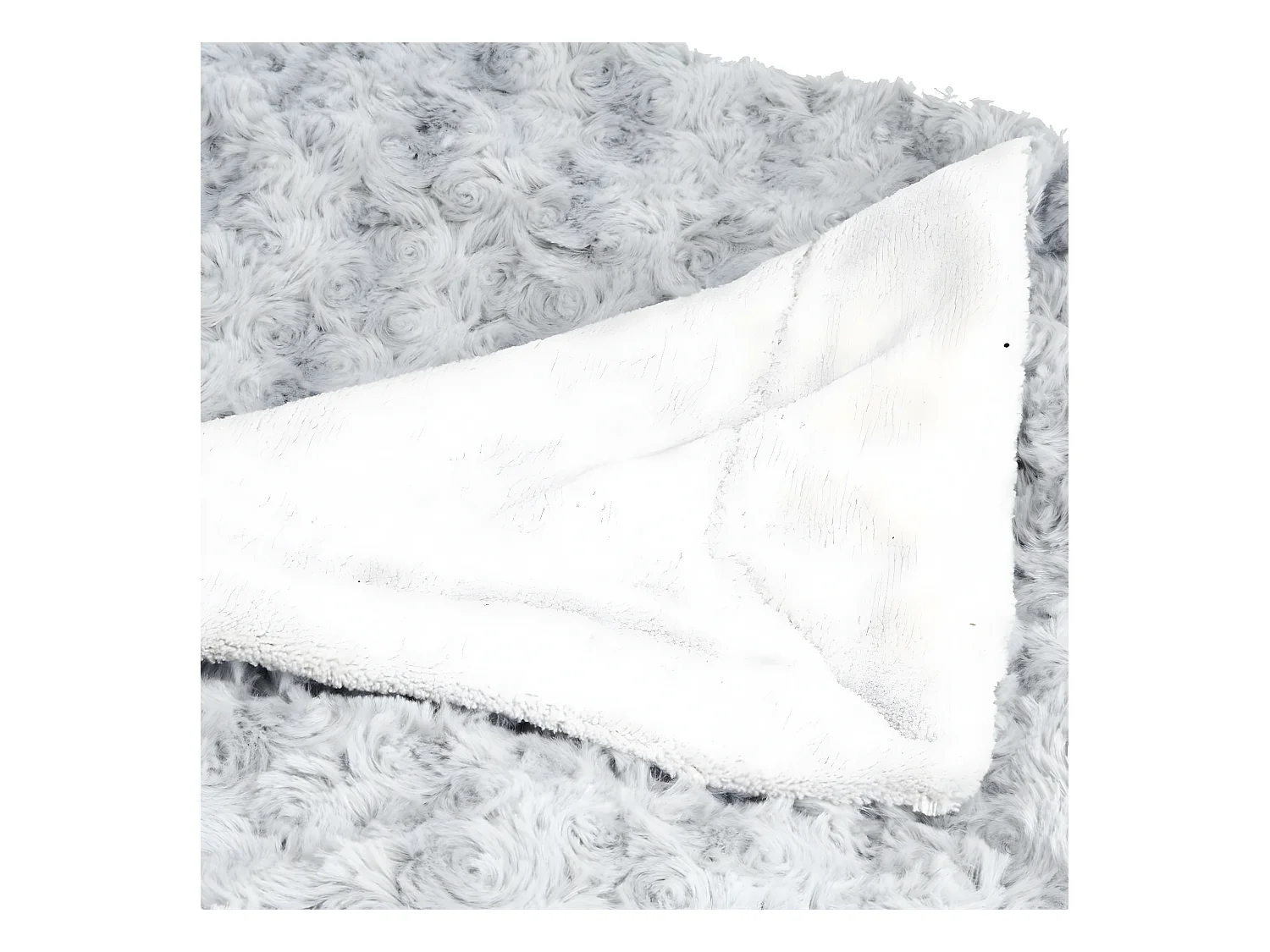 Plaid Gris clair Fourrure Bouclée 120 x 160 cm