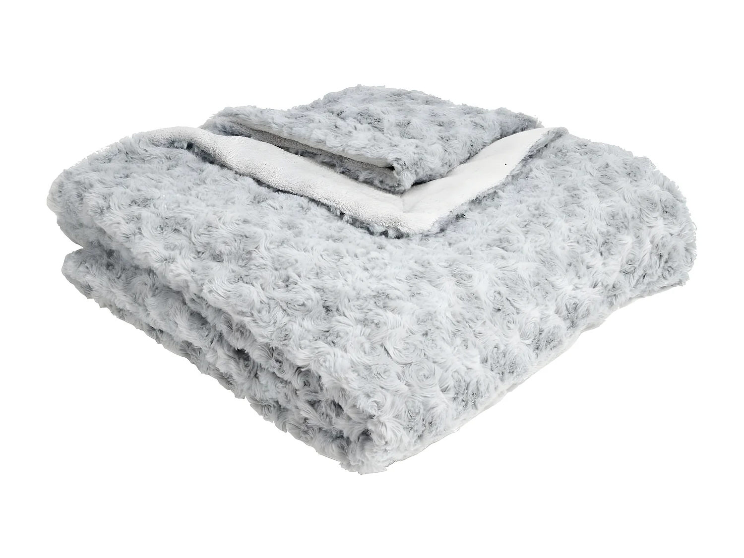 Plaid Gris clair Fourrure Bouclée 120 x 160 cm