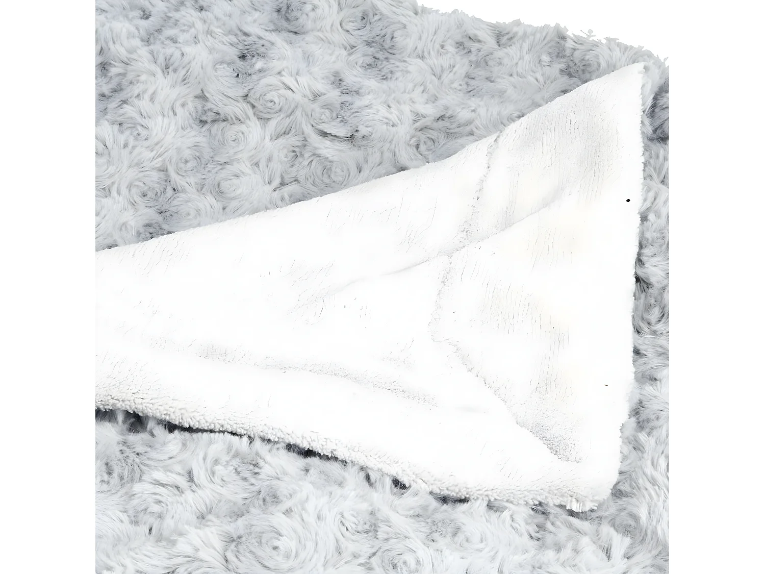 Plaid Gris clair Fourrure Bouclée 120 x 160 cm