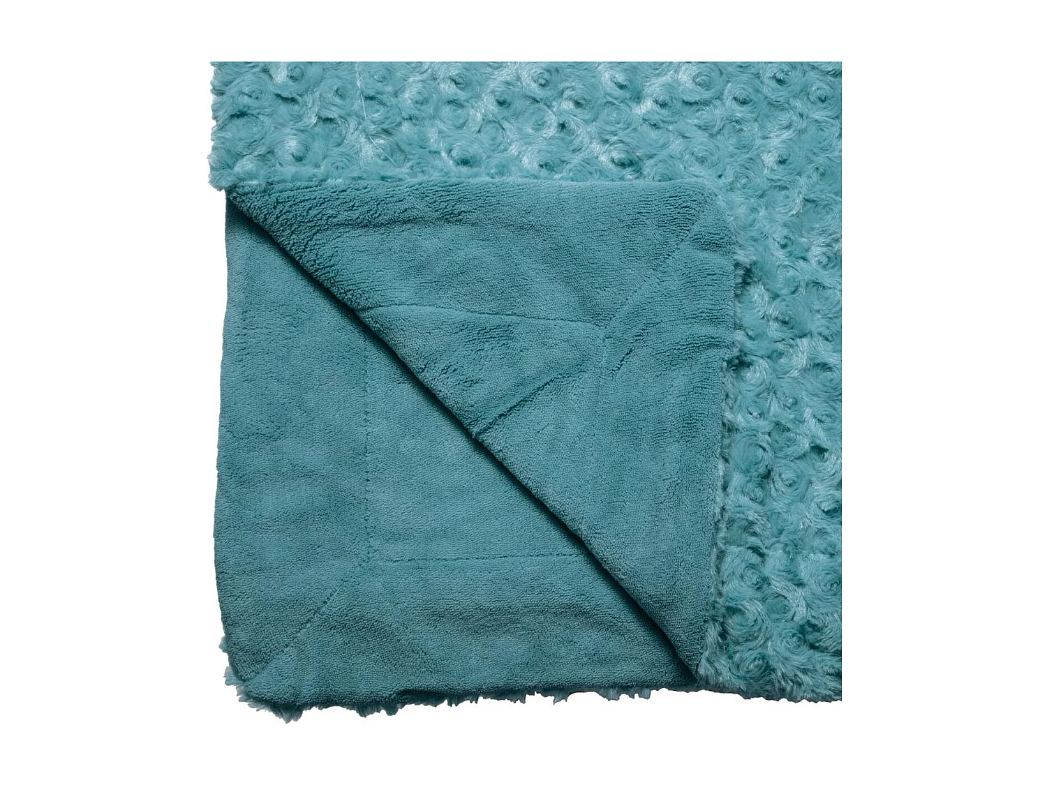 Manta de Pêlo Encaracolado Azul Tempestade 180x230 cm - Maciez Sintética em Poliéster