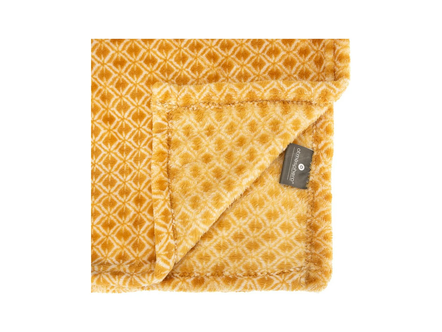 Plaid Flanelle Ocre Imprimé Otto 125 x 150 cm