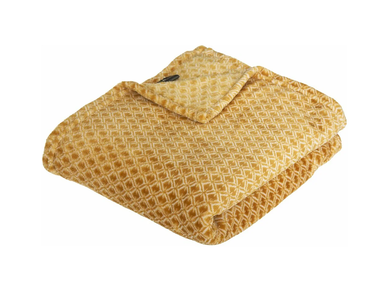 Plaid Flanelle Ocre Imprimé Otto 125 x 150 cm