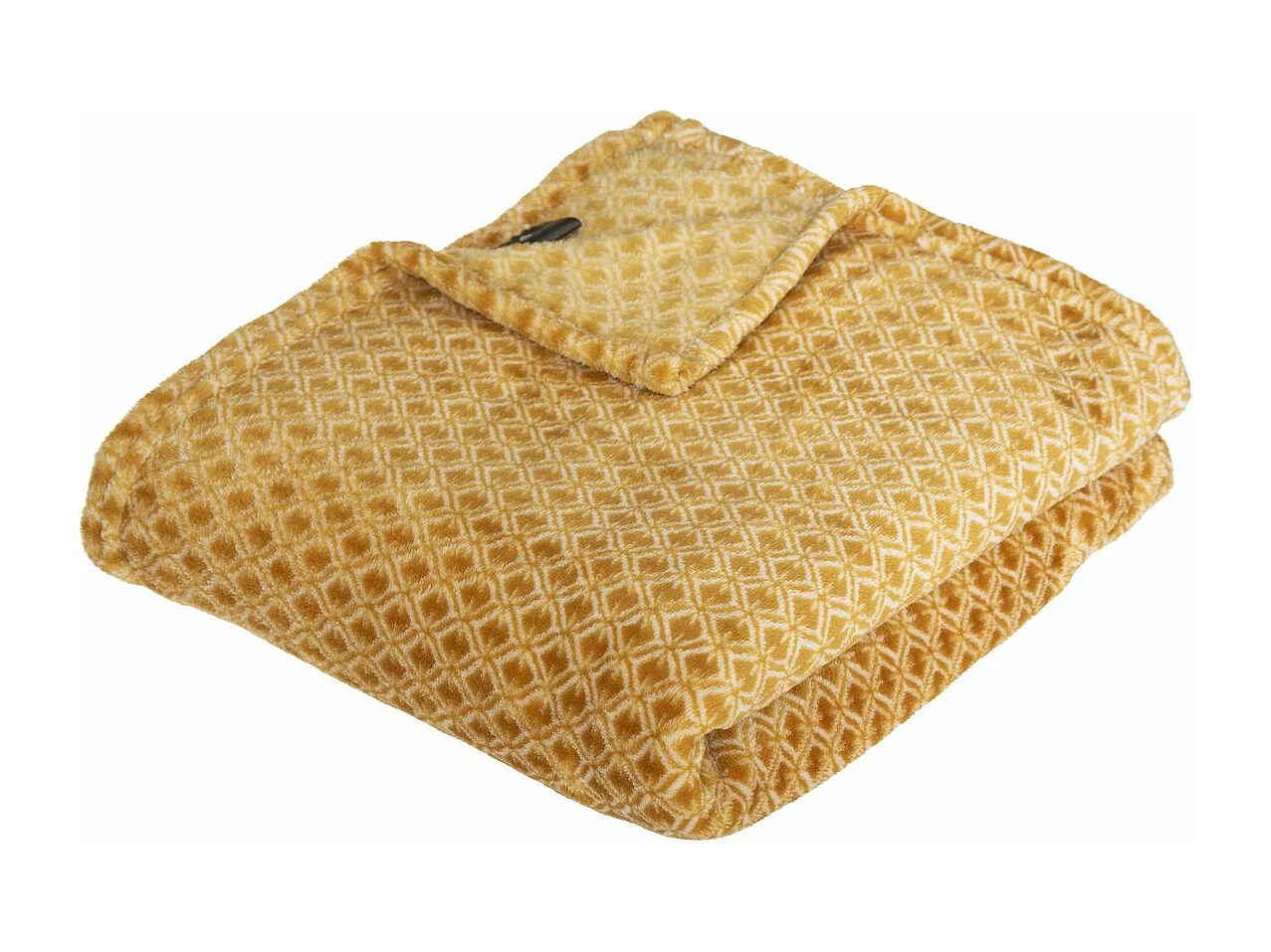 Plaid Flanelle Ocre Imprimé Otto 125 x 150 cm