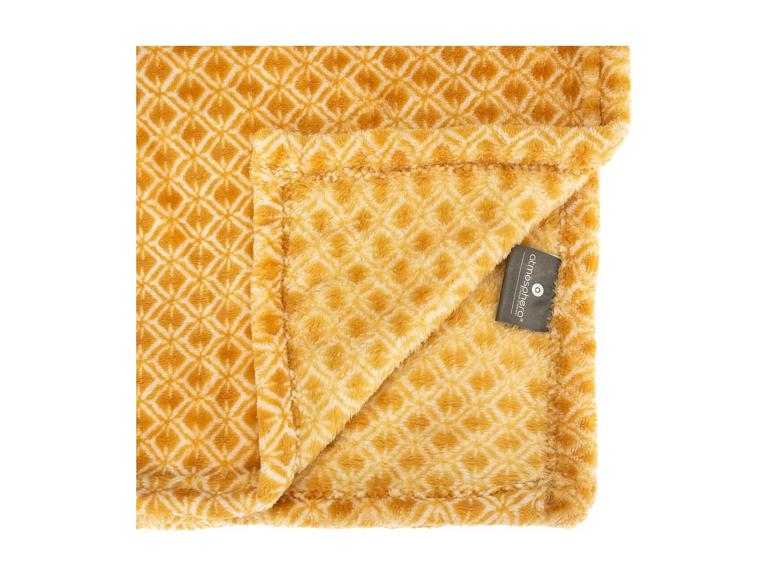 Plaid Flanelle Ocre Imprimé Otto 125 x 150 cm