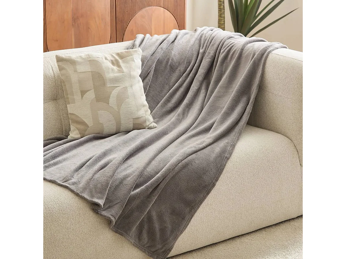 Plaid Microfibre Gris 130x180 cm