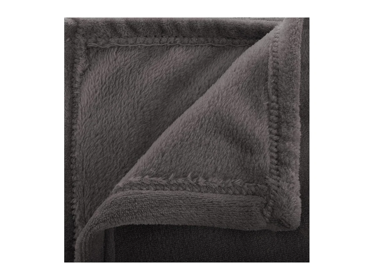 Plaid Doux Uni "Flanel" 180x230cm Gris Foncé