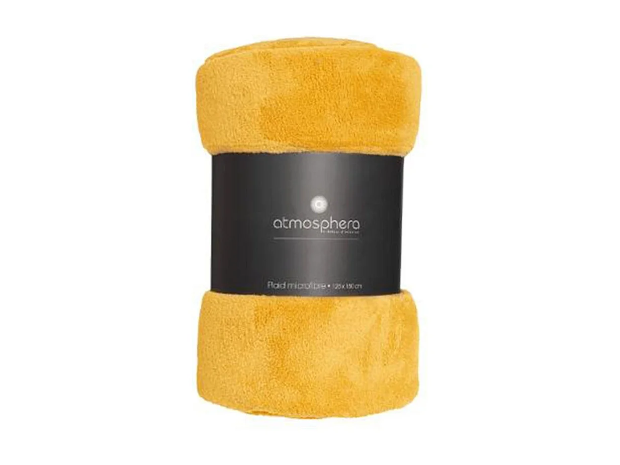 Plaid Microfibre Ocre 125 x 150 cm