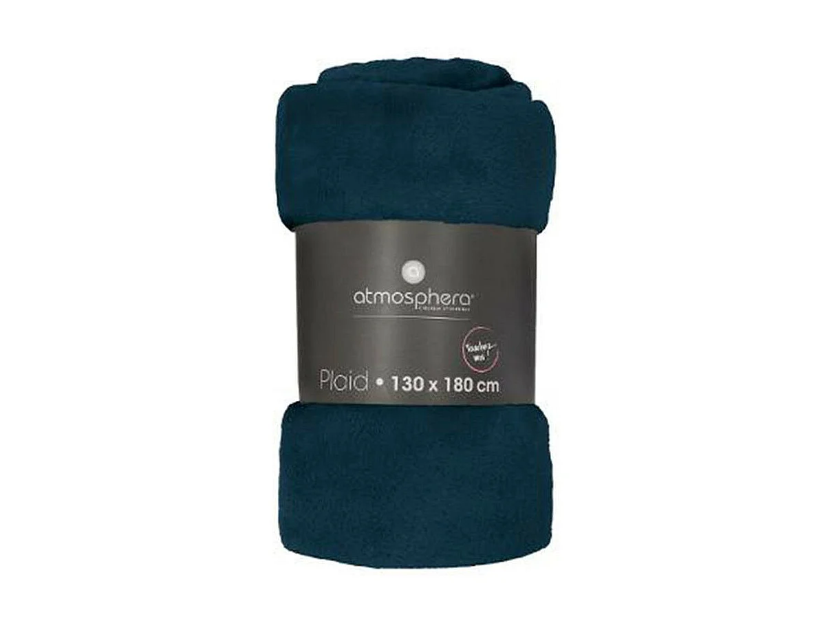 Plaid Flanelle Bleu égéen 130 x 180 cm