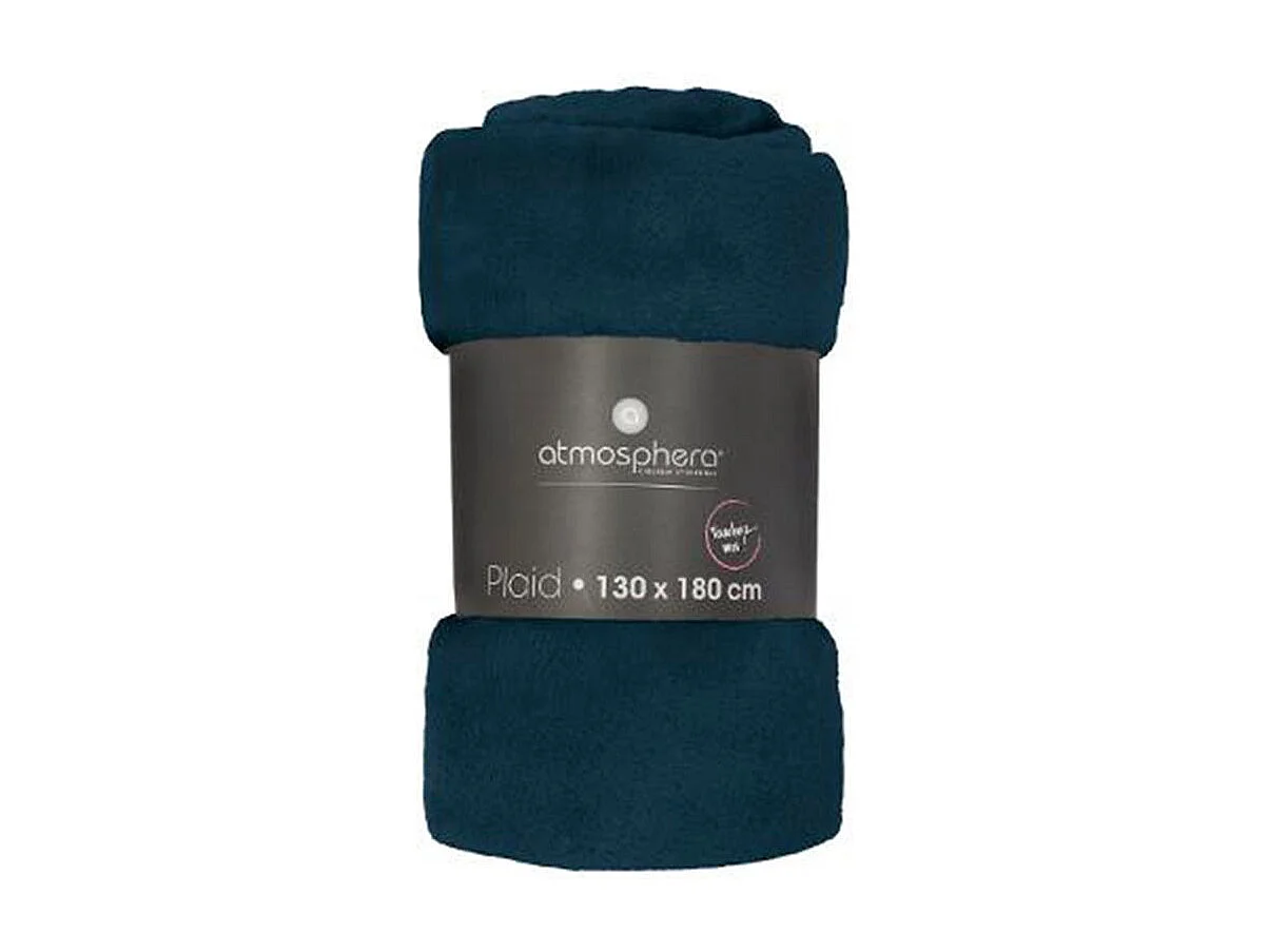 Plaid Flanelle Bleu égéen 130 x 180 cm
