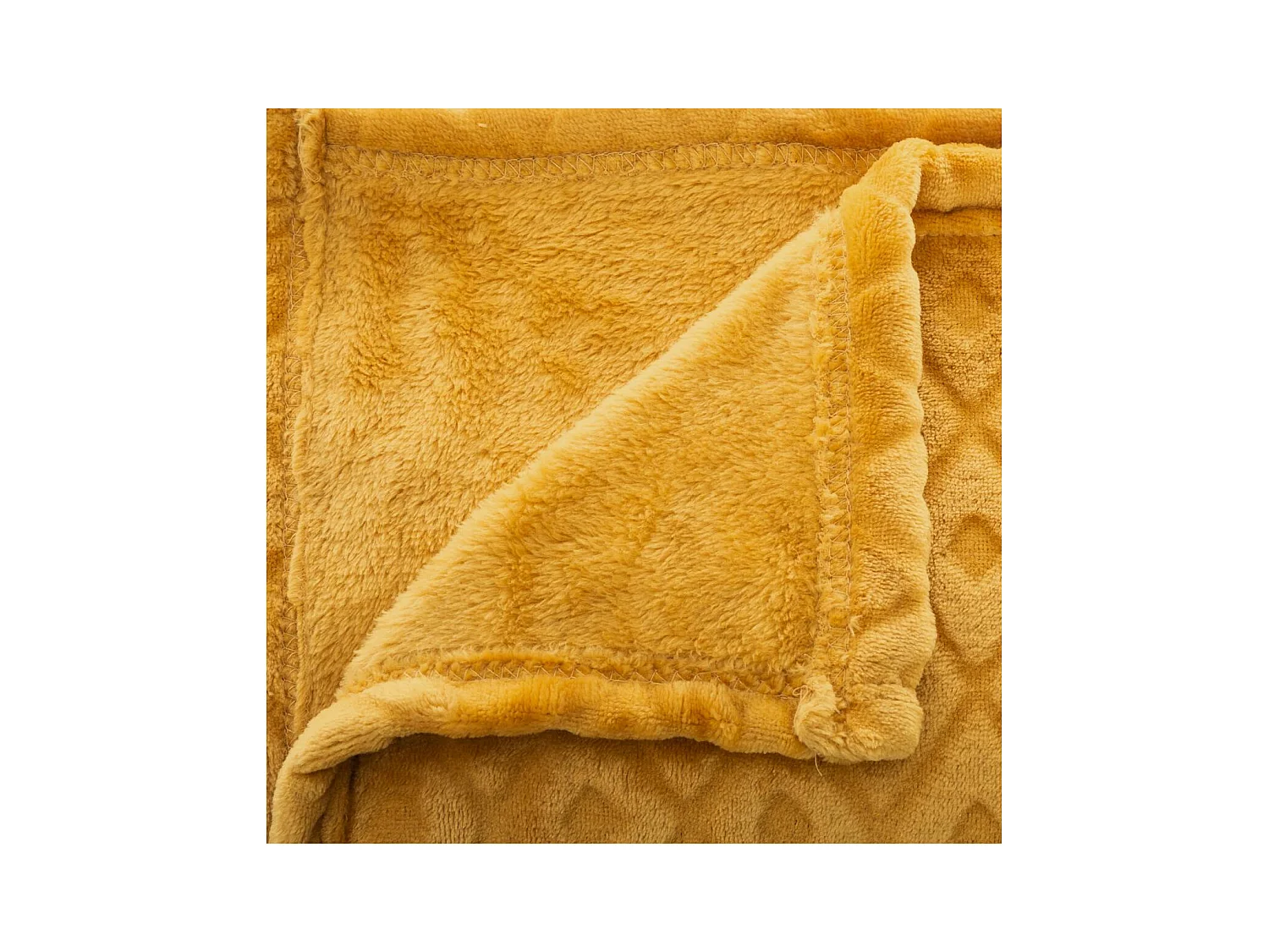 Plaid Ocre motif losange en relief 180 x 230 cm