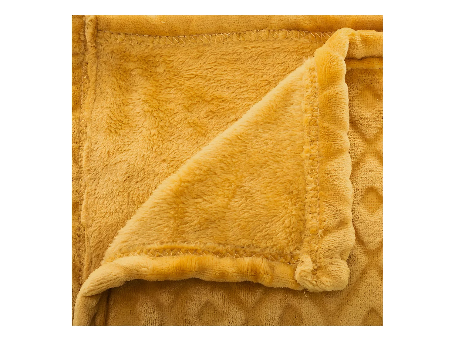 Plaid Ocre motif losange en relief 180 x 230 cm