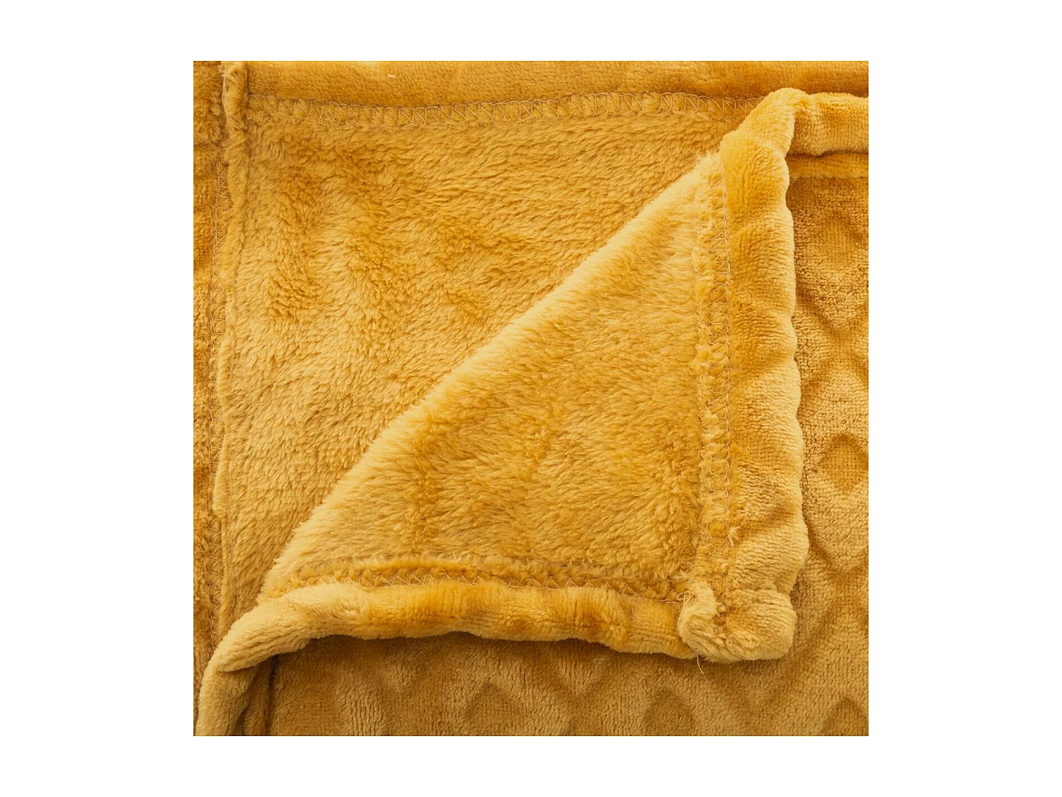 Plaid Ocre motif losange en relief 180 x 230 cm