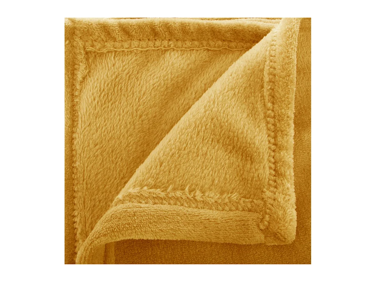Plaid Doux Uni "Flanel" 180x230cm Ocre