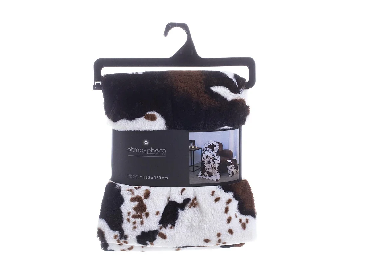Plaid Microfibre imprimé Peau de vache 130 x 160 cm