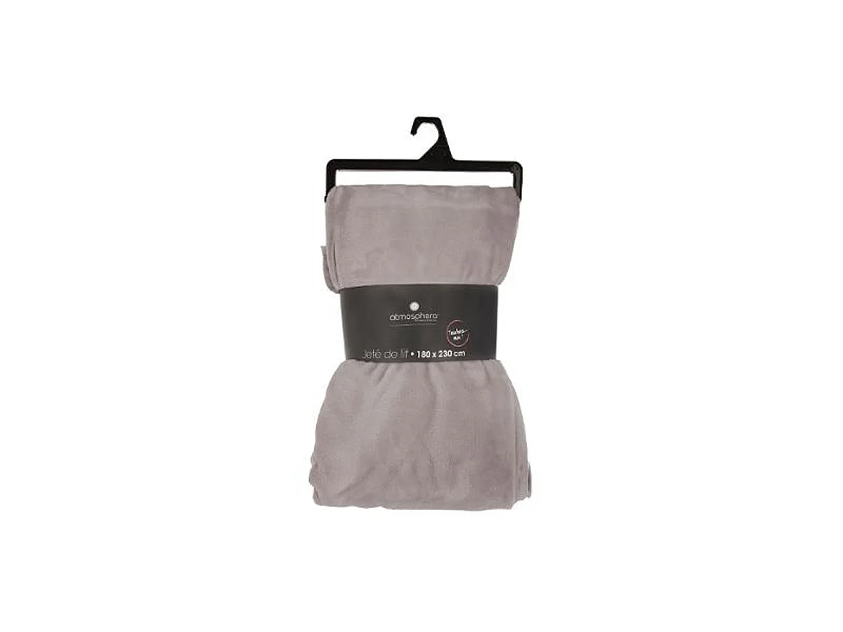 Plaid Doux Uni "Flanel" 180x230cm Gris