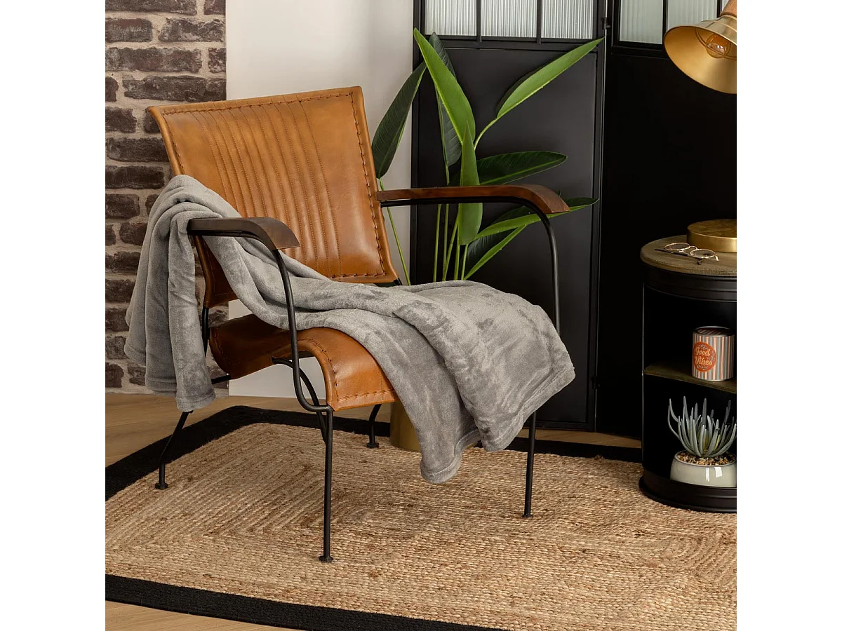 Plaid Flanelle Gris  125 x 150 cm