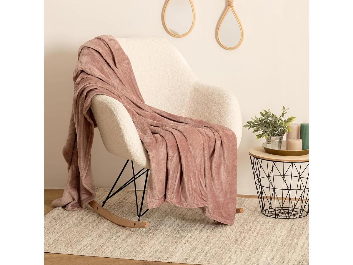Plaid Flanelle Rose 130 x 180 cm