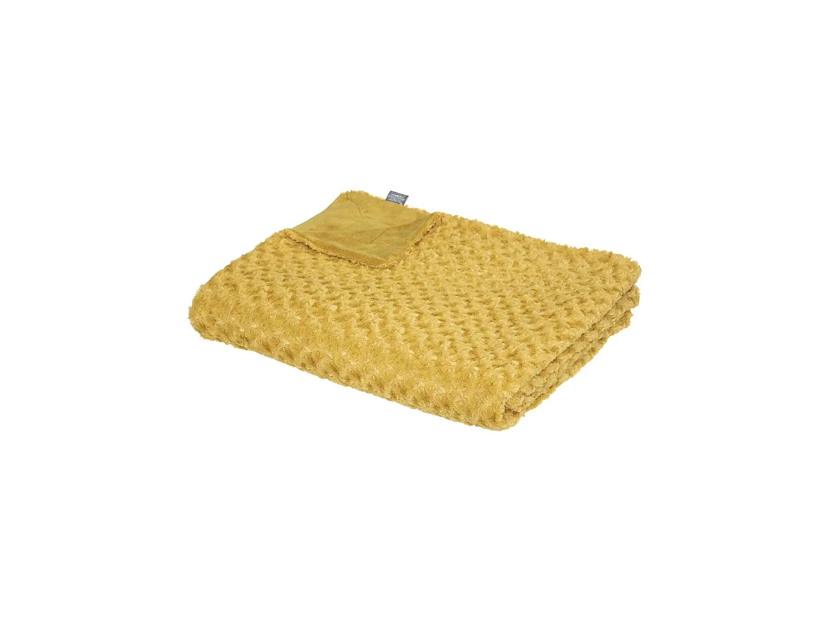 Plaid en Fourrure bouclée Ocre 180 x 230 cm